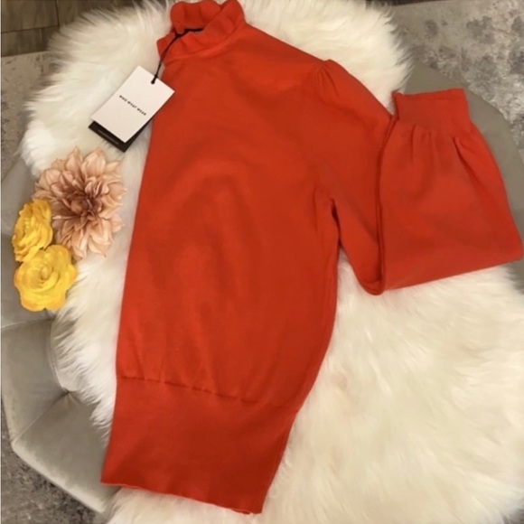 Paprika Red 2X Plus Size Pullover Sweater With Ruffle Edge Collar NEW FIRM PRICE - Picture 2 of 8